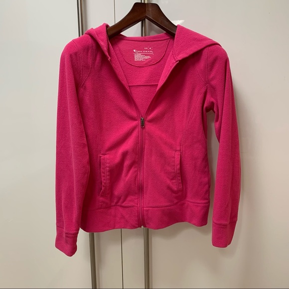 Pink Tek Gear Fleece Hoodie with pockets - Picture 1 of 4